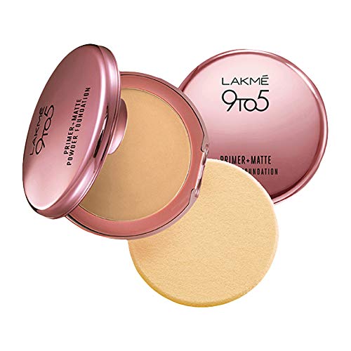 Lakme 9 to 5 Primer with Matte Powder Foundation Compact, Ivory Cream, 9g
