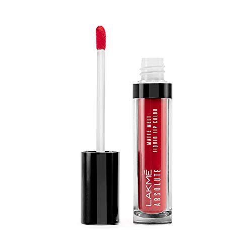 Lakme Absolute Matte Melt Liquid Lip Color, Firestarter Red, 6ml