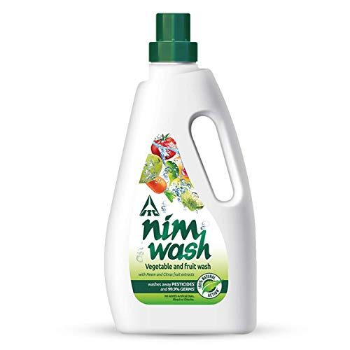 Nimwash Vegetable & Fruit Wash 1000 ml I 100% Natural Action, Removes Pesticides & 999% Germs,with Neem and Citrus Fruit Extracts , Safe to use on veggies and fruits Â DisinfectsÂ veggies & fruits