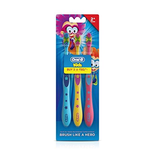 OralB Kids Toothbrush, Extra Soft Pack of 3