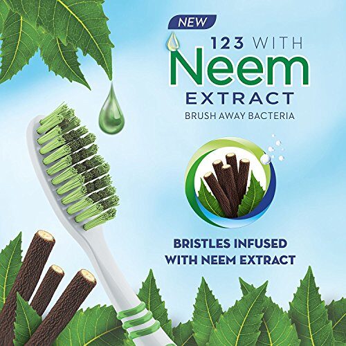 Oral B - Pack of 2 - Toothbrush with Neem extract in Bristles Cleans in between teeth and along Gumline - Buy Genuine from Uncle Duncun's Store NY