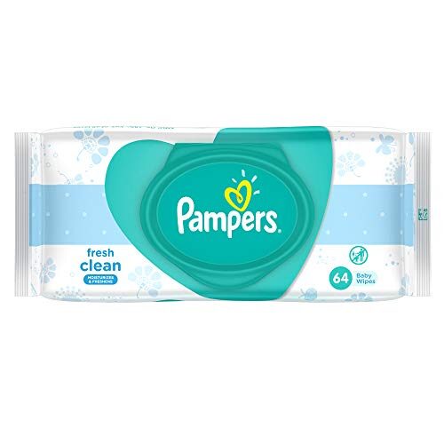 Pampers Baby Wipes Fresh Clean Dermatologically Tested Safe for Baby's Skin 64 Count