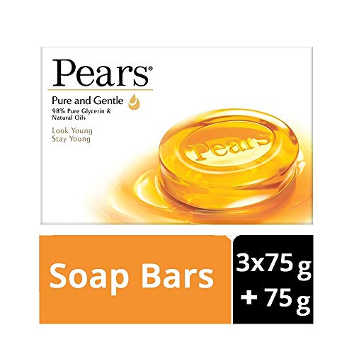 Pears Pure & Gentle Soap Bar, 3 X 75g + 75g Buy 3 Get 1 Free