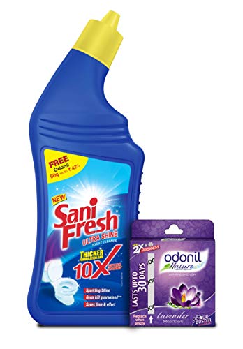 Sanifresh Shine Toilet Cleaner - 500 ml with Free Odonil Air Freshner - 50 g