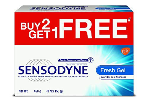Sensodyne Extra Fresh Gel Toothpaste for a Fresh Breath Feeling, 450 gm combi pack