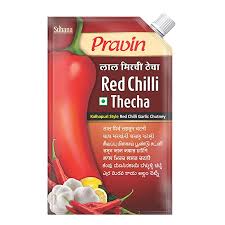 Pravin Red Chilli Thecha (Red Chilli Garlic Chutney), 100g-0