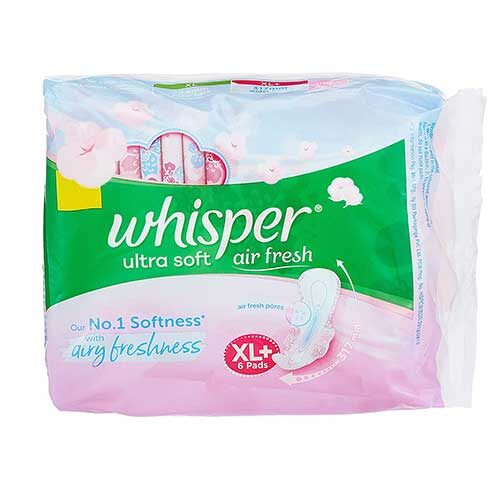 Whisper Ultra Soft Sanitary Pads, XL+ 6 Pads-0