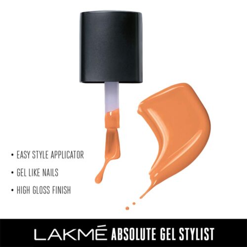 LakmÃ© Absolute Gel Stylist Nail Color, Peach Sorbet, 15ml-11289