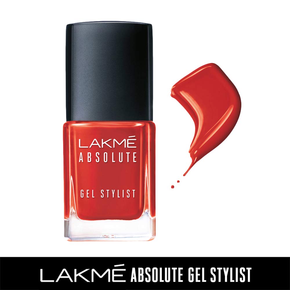 Lakmé Absolute Gel Stylist Nail Color, Tomato Tango, 12ml-11313