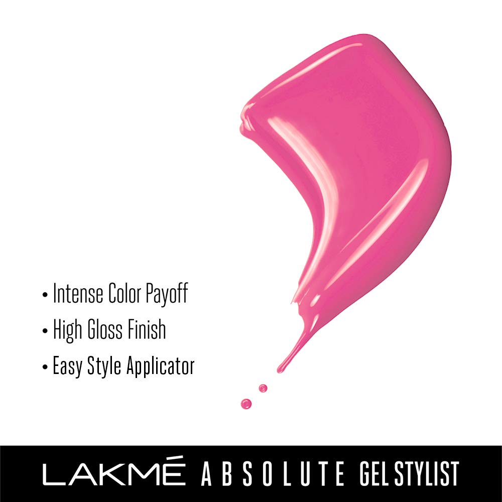 LAKMÉ Absolute Gel Stylist Nail Color, Pink Date, 12ml-11502