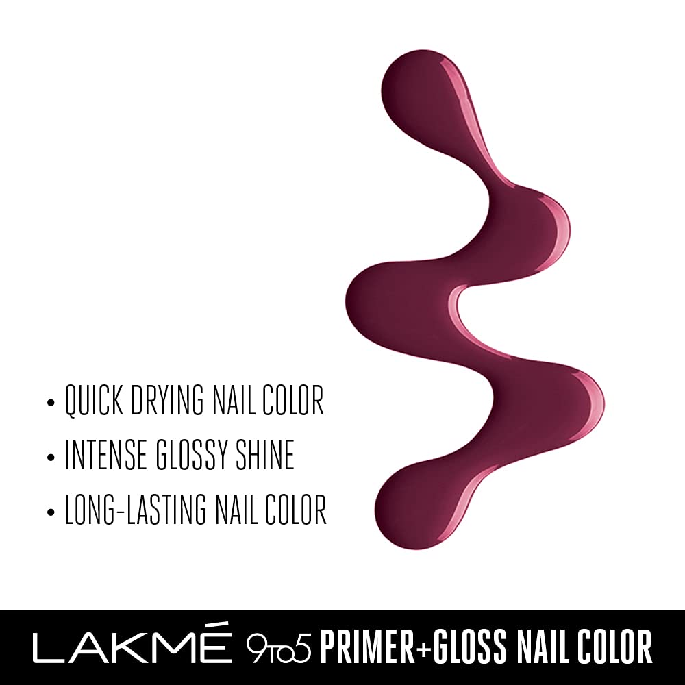 LAKMÉ 9to5 Primer + Gloss Nail Colour, Desert Rose, 6 ml-11520