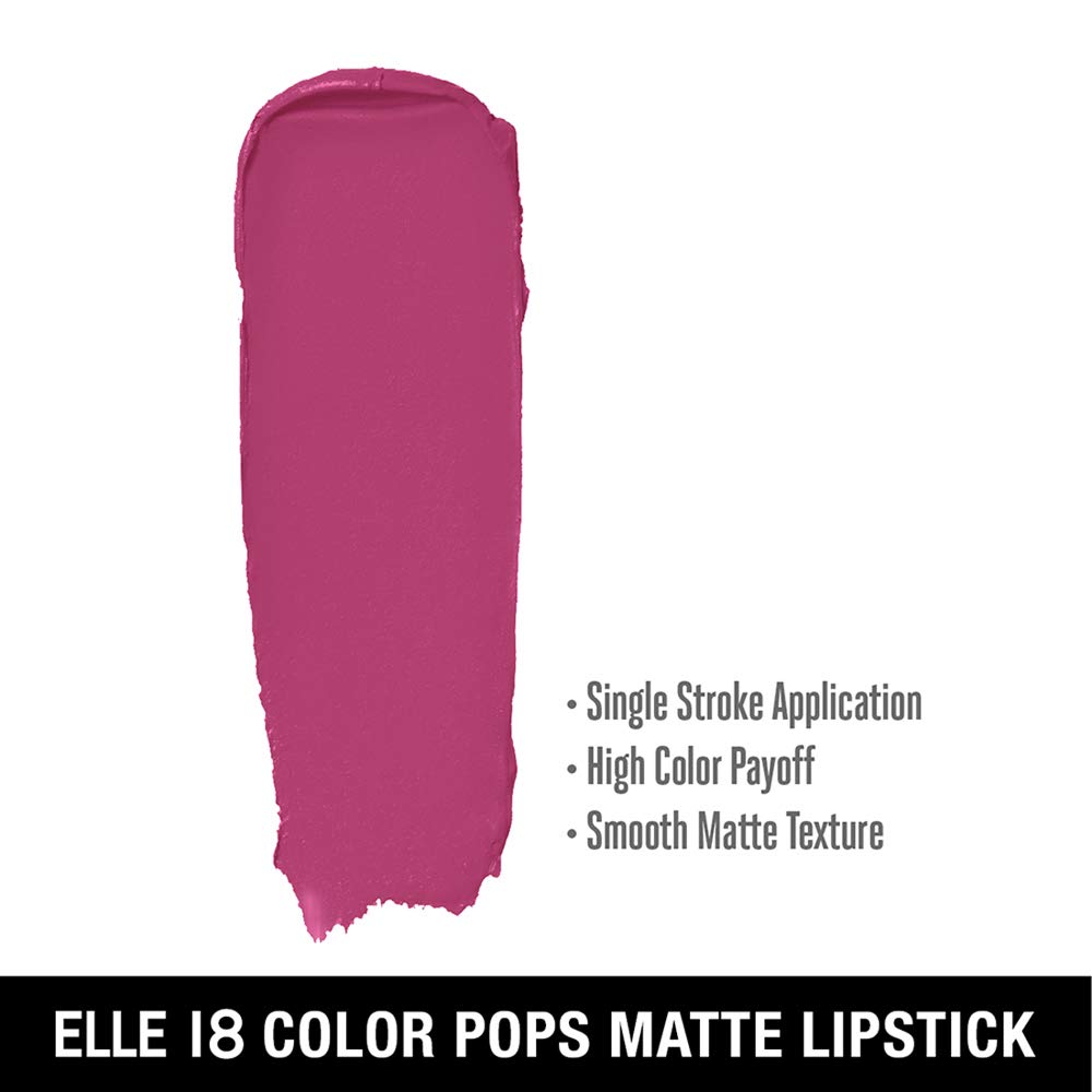 Elle18 Color Pops Matte Lipstick W16, Magenta Magic, 4.3 g-11572