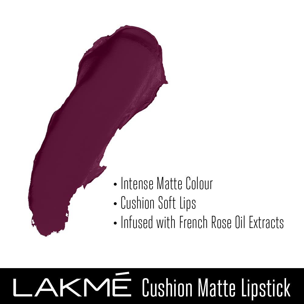 Lakme Cushion Matte Lipstick Purple Diamond (cm5) 4.5g-11321