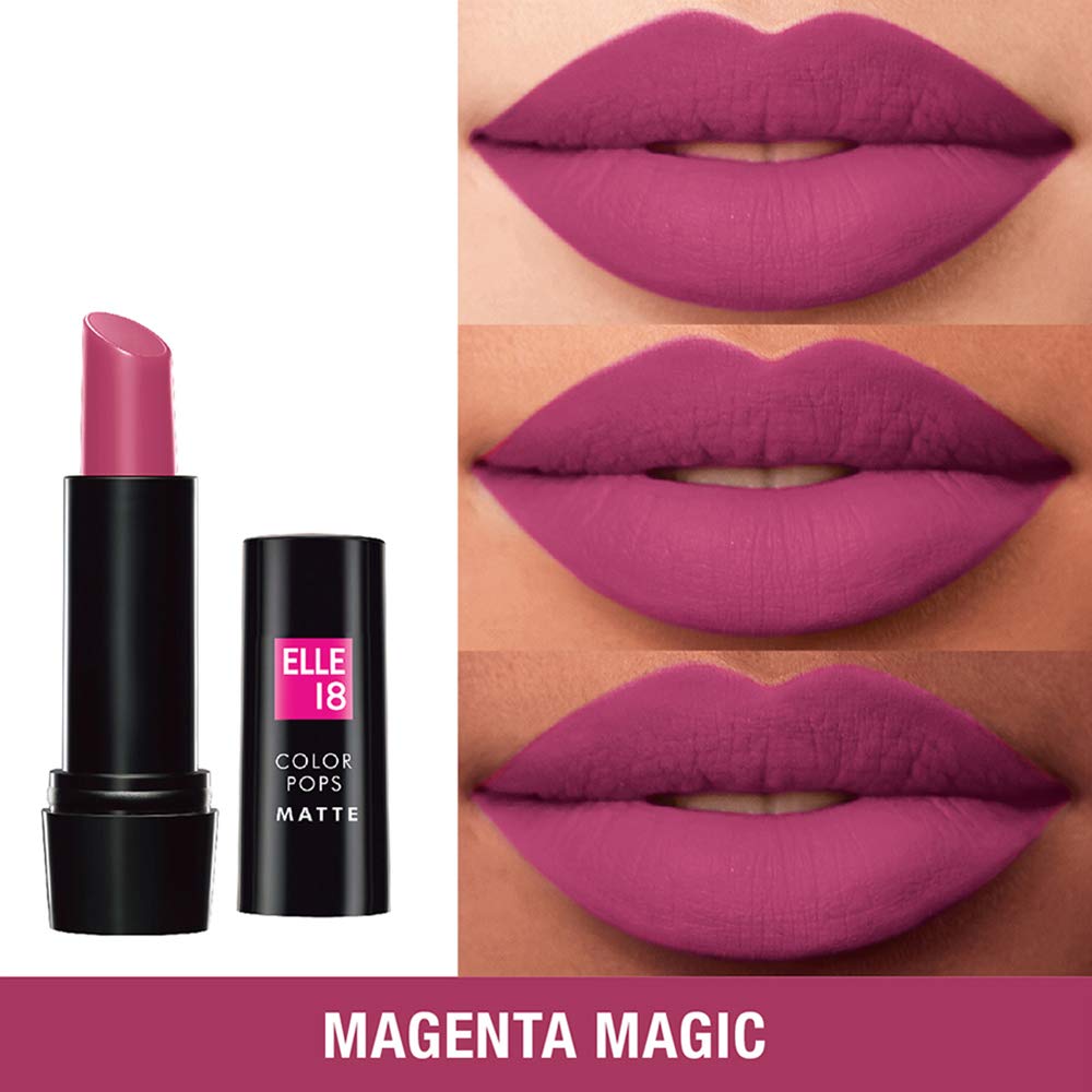 Elle18 Color Pops Matte Lipstick W16, Magenta Magic, 4.3 g-11571