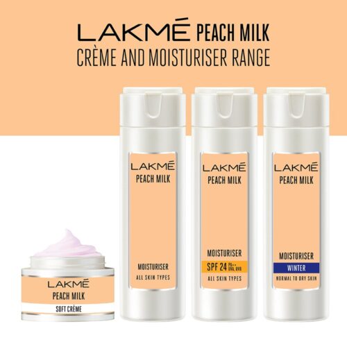 Lakme Peach Milk Moisturizer SPF 24 PA++ Sunscreen Lotion, Lightweight, Locks Moisture For 12 Hours With Sun Protection, 60 ml-11481