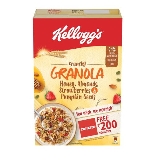 Kelloggs Crunchy Granola Almonds, Strawberries & Pumpkin Seeds, 450 g refill pack-0