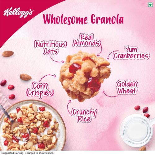 Kelloggs Crunchy Granola Almonds and Cranberries, 460 g-11663