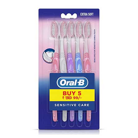 Oral B Sensitive Care Toothbrush, Extra Soft (Pack of 5)-0