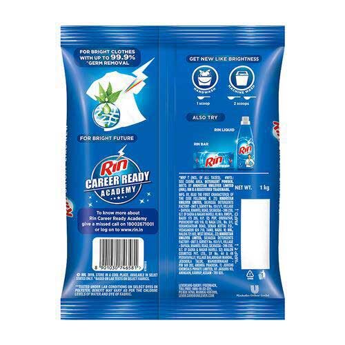 Rin Anti-Bacterial Detergent Powder, 1 kg-11950