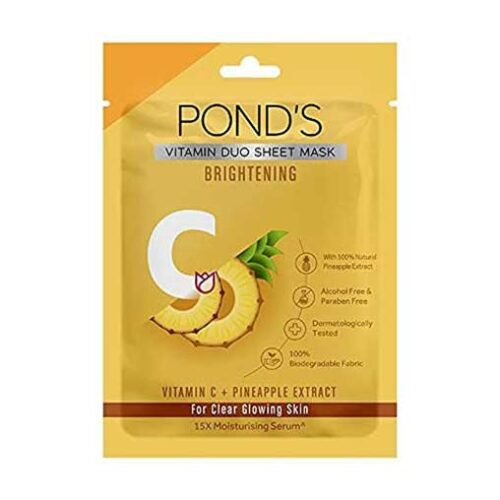 Ponds Vitamin C Brightening Sheet Mask, With Pineapple Extract ,25ml-0