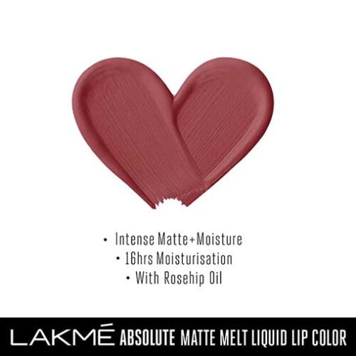 LakmÃ© Absolute Matte Melt Liquid Lip Color, Pink Silk, 6 ml-11826