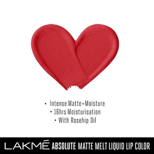 LakmÃ© Absolute Matte Melt Liquid Lip Color, Rhythmic Red, 6 ml-11814
