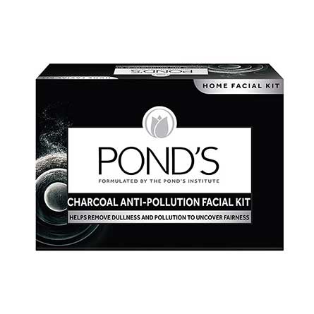 POND'S Charcoal Anti-pollution Home Facial Kit - With Cleanser, Scrub, Revitalizing cream, Massage Cream, Mask & Finishing Cream 72 g-0