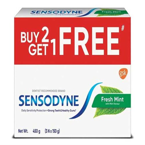 Sensodyne Fresh Mint Toothpaste Sensitivity Relief,450 grams (3N x 150g)-0