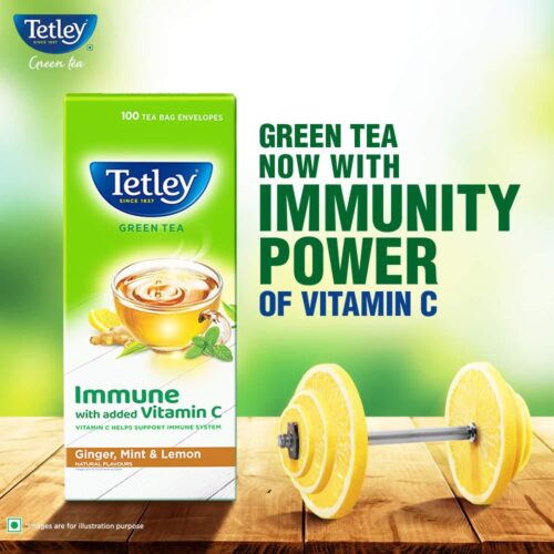 Tetley Green Tea, Ginger, Mint and Lemon, 100 Tea Bags-11720