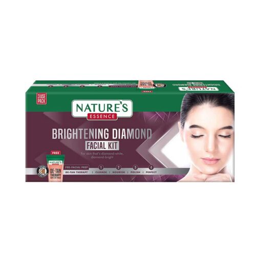 Natures Essence Brightening Diamond Facial Kit 3 Use, White, 75 gm, Diamond, 5 count-0