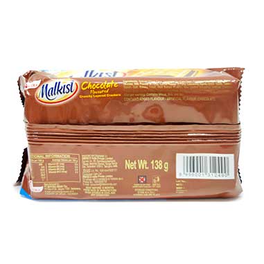 Malkist Crunchy Layer Crackers - Chocolate, 138g-11858