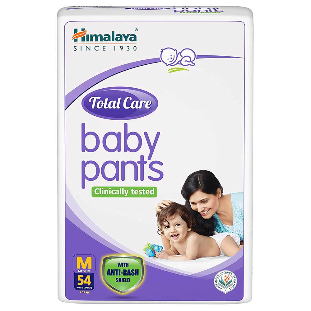 Himalaya Total Care Baby Pants Diapers, Medium (7 - 12 kg), 54 Count-0