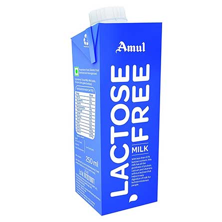 Amul Lactose Free Milk, 250ml (Pack of 4)-0