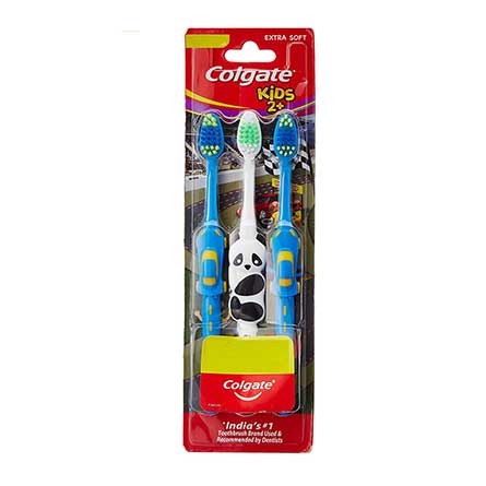 Colgate Kids Toothbrush for 2+ years, 3Pcs , Buy 2 Get 1 Free, with Extra Soft Bristles-0