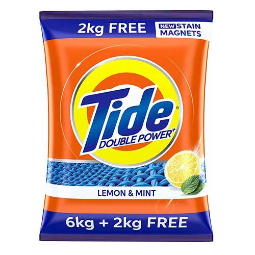 Tide Plus Double Power Detergent Washing Powder Lemon & Mint 6kg + 2kg FREE-0