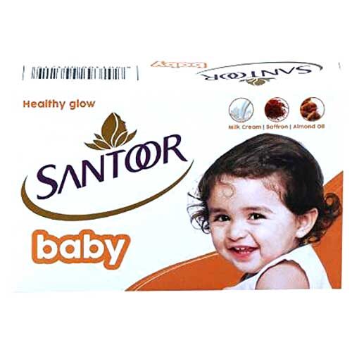 Santoor Baby Soap Bar, 75g with Free Soap Dish-0