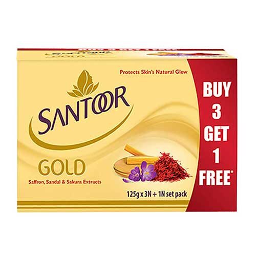 Santoor Royal Sandal Soap Bar, 125g (Buy 3 Get 1 Free)-0