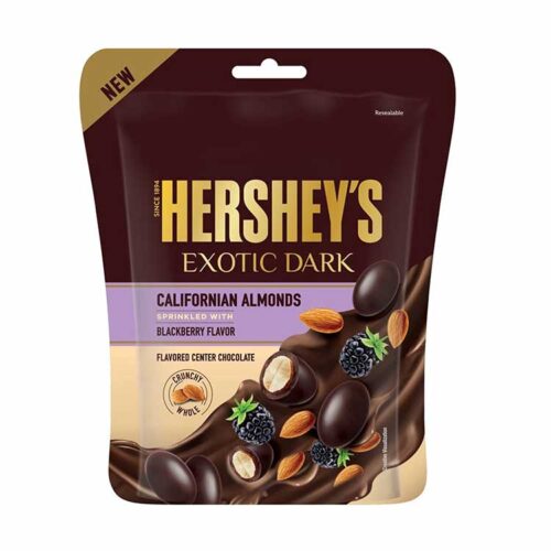 Hersheys Exotic Dark Chocolate- Californian Almond Sprinkled with BlackBerry Flavor 90g-0