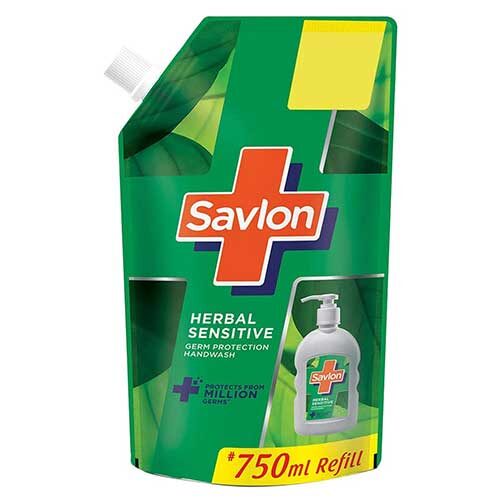 Savlon Herbal Sensitive ph balanced Liquid Handwash Refill Pouch, 750ml-0
