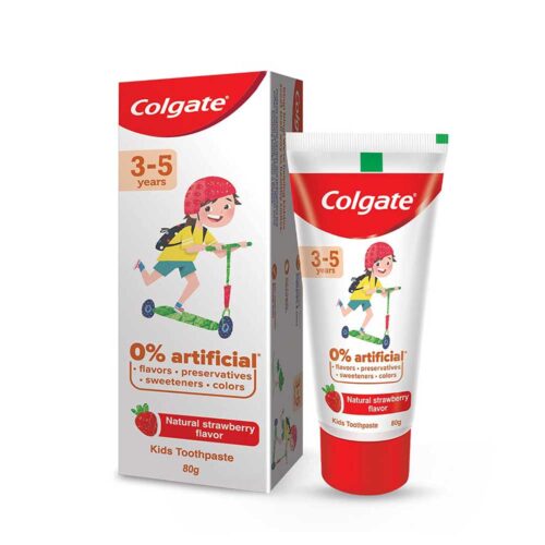 Colgate Toothpaste for Kids (3-5 years), Natural Strawberry Flavour - 80g-0