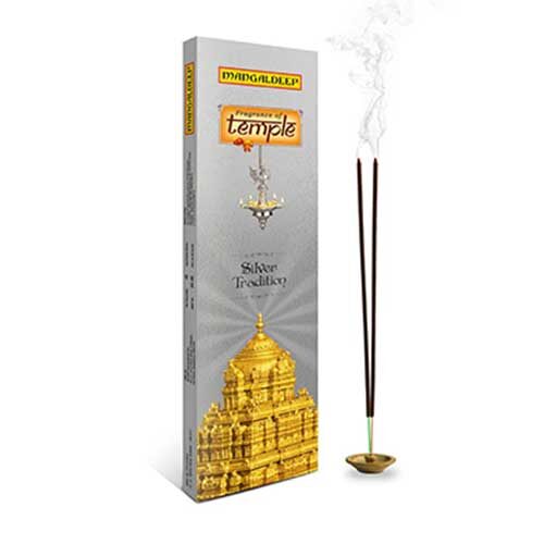 Mangaldeep Temple Diya Silver Tradition Agarbatti - Total 50 Sticks-0