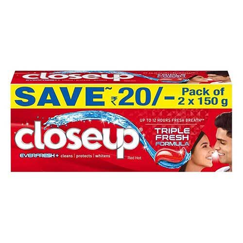 Closeup Everfresh+ Anti-Germ Red Hot Gel Toothpaste 150gX2-0