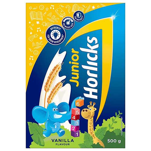 Horlicks Junior Health And Nutrition Drink With Vanilla Flavour- 500g Refill -0