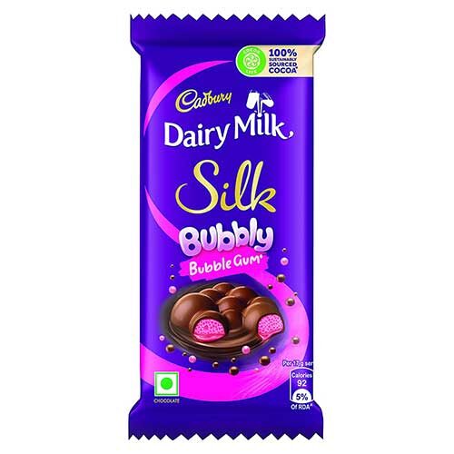 Cadbury Dairy Milk Silk Bubbly Bubble Gum Chocolate bar, 50g Pack-0