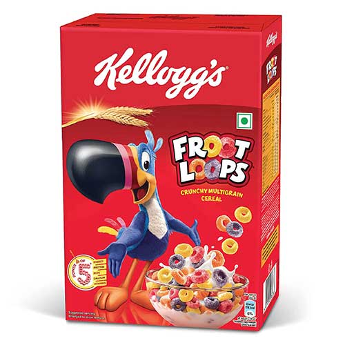 Kelloggs Froot Loops Crunchy Multigrain Breakfast Cereal Mixed Fruit Flavor 285g-0