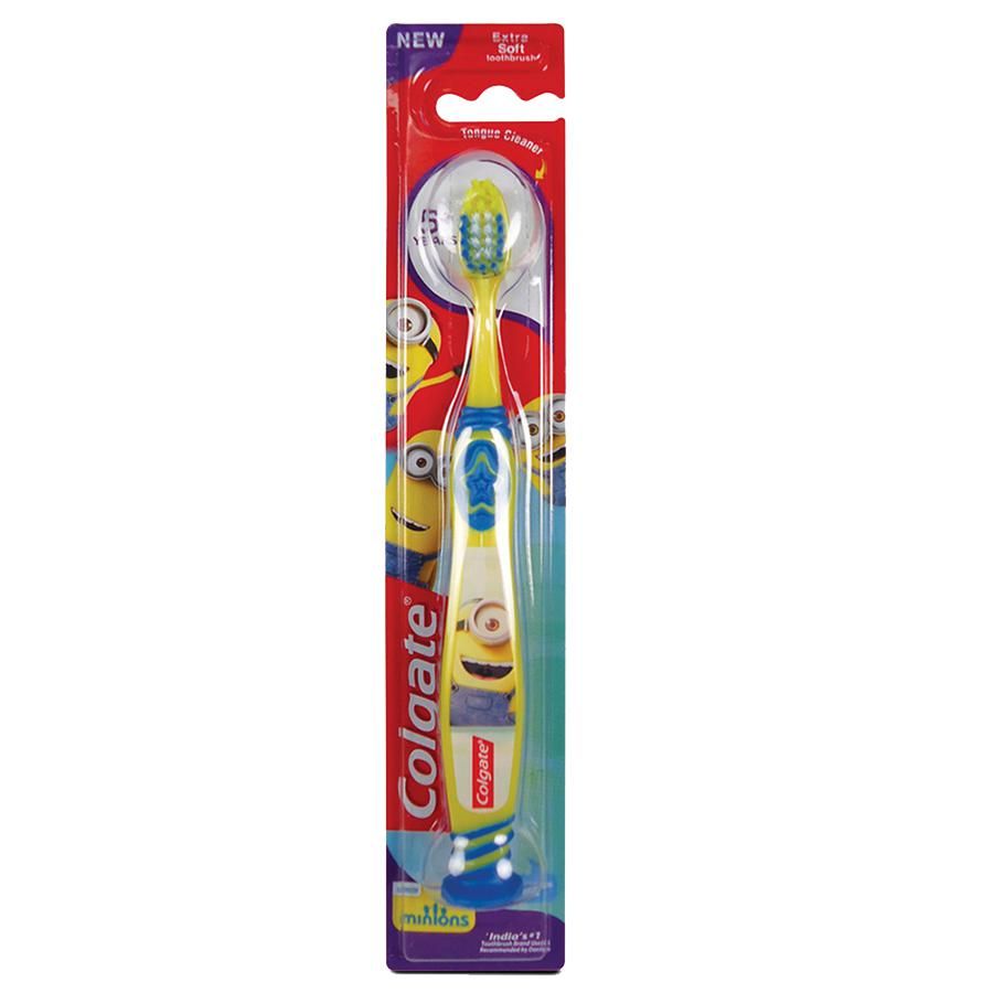 Colgate Kids 5+ years Minion Toothbrush – Extra Soft With Tongue Cleaner, 1 pc-0