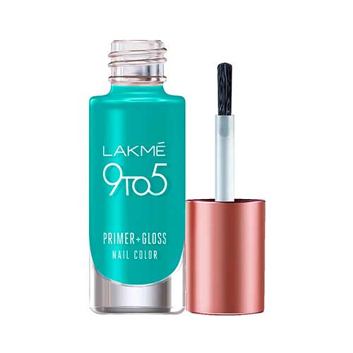 Lakme 9to5 Primer Gloss Nail Colour, TurquoiseWave, 6ml-0