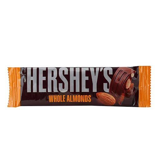 Hersheys Whole Almond Chocolate Bar, 40 g-0