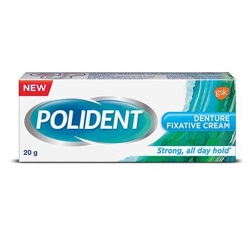 Polident Denture Fixative Cream Denture Adhesive For All Day Hold of Dentures, 20 g-0