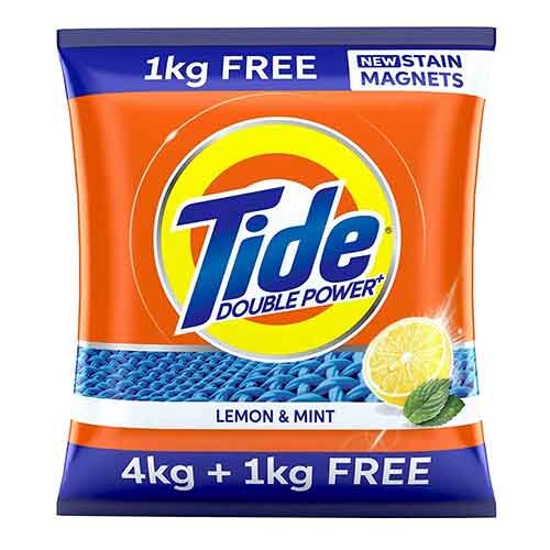 Tide Plus Detergent Powder Lemon & Mint 4kg + 1kg Free-0